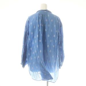 NE QUITTEZ PAS! Cotton Voile Foil Print Gather Blouse ブラウス シャツ スキッパー