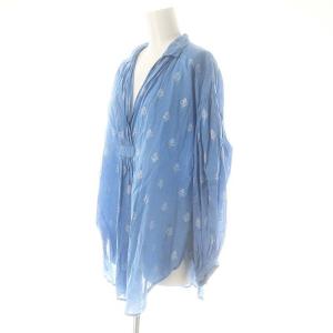 NE QUITTEZ PAS! Cotton Voile Foil Print Gather Blouse ブラウス シャツ スキッパー