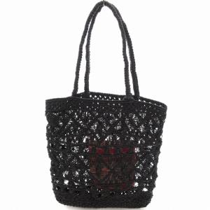 マクラメバッグ トート ポーチ付き 黒 ブラック /UO SH