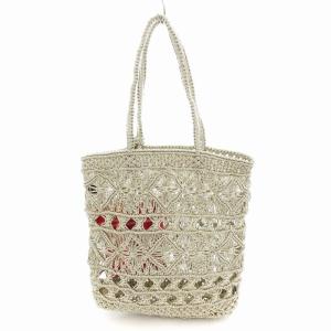 メタリックマクラメバッグ トート ポーチ付き イエローゴールドカラー /UO SH