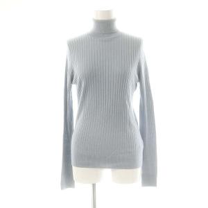 Pasand シルクカシミヤタートルネックニット カットソー リブ F 水色 /AT OS SH