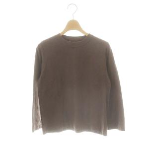 コットンロングスリーブカットソー 長袖 茶 ブラウン /AT OS SH