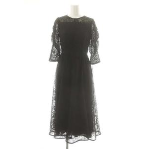 24AW バリエーションレースドレス ワンピース 総レース 36 黒 /MI OS SH