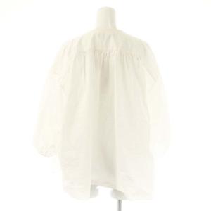 Drawer ノーカラー ギャザー ブラウス 36 白 ホワイト /SS OS