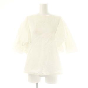 コットン ダブルラッフルスリーブ ブラウス 36 白 ホワイト /SS OS