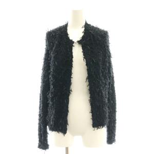 テープヤーン カーディガン ニット 2 ブラック /HK OS