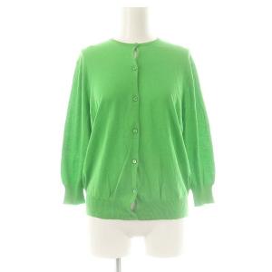 コットン ニット 七分袖 カーディガン 1 ライトグリーン /DF OS