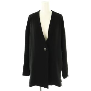 ダブルサテンミニマルカーディガン 36 ブラック /ES OS