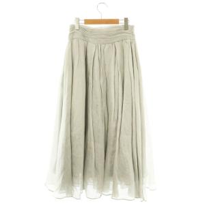 ebure リネン混フレアロングスカート シルク混 36 ライトグレー /ES OS