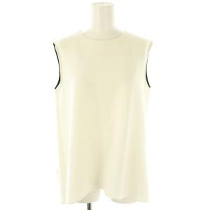 レギュラーヘムノースリーブカットソー ブラウス 36 オフホワイト ブラック /DO OS