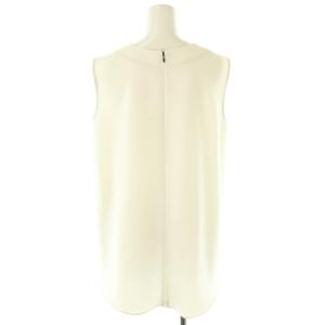 YOKO CHAN YOKOCHAN レギュラーヘムノースリーブカットソー ブラウス 36 オフホワイト ブラック /DO OS