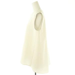 YOKO CHAN YOKOCHAN レギュラーヘムノースリーブカットソー ブラウス 36 オフホワイト ブラック /DO OS