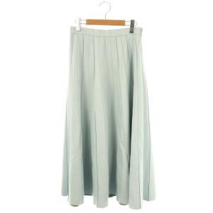 ラムレザーロングスカート フレアスカート 羊革 36 ペールブルー /ES OS