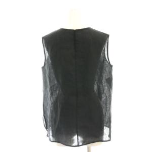 23区 17SS LIBECOリネン ノースリーブブラウス プルオーバー レース 36 ブラック /MY OS