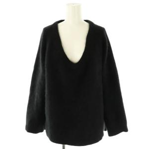 ウール Vネック ニット セーター ブラック /ES OS