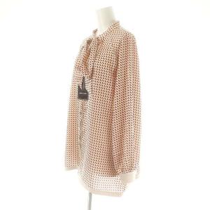 Pierre Cardin 総柄 ボウタイ ブラウス M マルチカラー /SS OS
