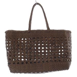 レザーメッシュ トートバッグ ブラウン