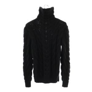 RALPH LAUREN HAND KNIT ケーブル編みタートルネックニット セーター S ネイビー /MY OS