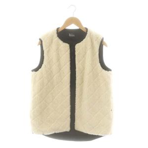 ボアベスト ジップアップ アルパカ混 48 アイボリー ブラック /DO OS