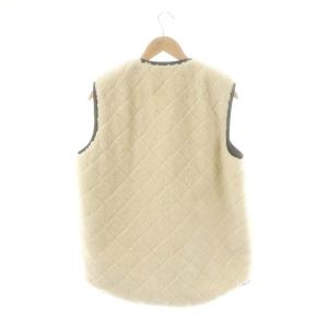 THE RERACS THERERACS ザリラクス ボアベスト ジップアップ アルパカ混 48 アイボリー ブラック /DO OS