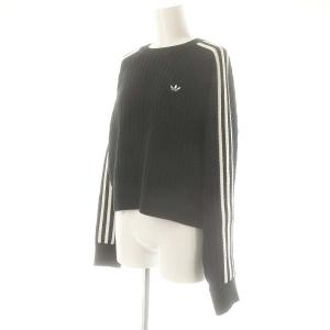 adidas Originals アディカラー ニット クルーネックセーター L 黒 白 /MI OS