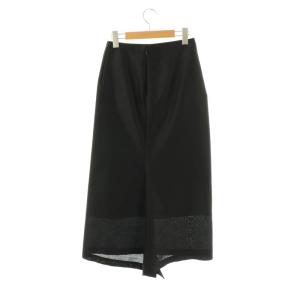 Yohji Yamamoto モヘヤシルク混ロングスカート 1 ブラック /DO OS