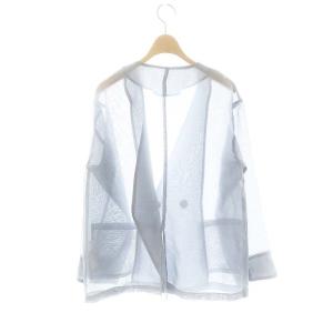 COLLAGE GALLARDAGALANTE S collage 24SS シアーリネンライクダブルジャケット ノーカラー F ライトブルー /HK