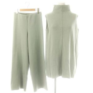23SS セットアップ ニット ドレープタートルカットソー パンツ 0 ミントグリーン /DO OS