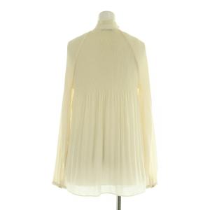 LAUREN RALPH LAUREN ボウタイ プリーツ シフォンブラウス 長袖 プルオーバー SP アイボリー /MY OS