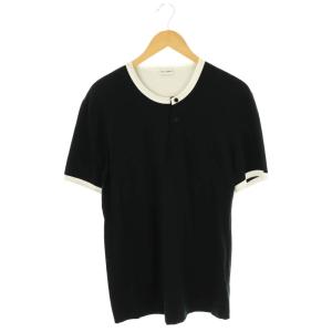 アンダーウェア UNDERWEAR ヘンリーネックカットソー 半袖 M ブラック ホワイト /DO OS