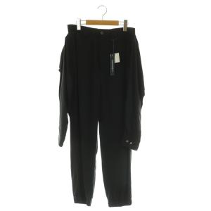 レイヤードデザインパンツ テーパード 変形 46 ブラック /MY OS