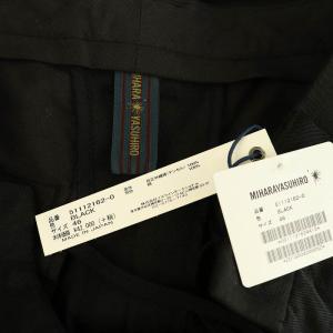 MIHARA YASUHIRO レイヤードデザインパンツ テーパード 変形 46 ブラック /MY OS