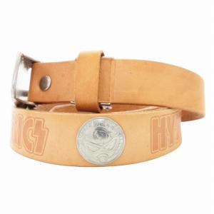 Hysterics コンチョバックルベルト レザー ロゴ 茶 ブラウン シルバーカラー /GV