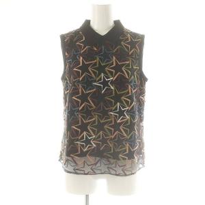 マルチスターチュール ブラウス ノースリーブ プルオーバー 36 黒 マルチカラー /NR OS