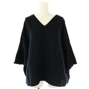 コットンVネックトップス ブラウス Vネック M 紺 /MI OS