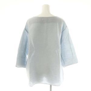 plantation YOORYUU ブラウス プルオーバー 七分袖 コットン M 水色 /NR OS