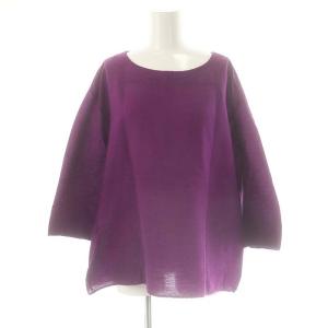 YOORYUU ブラウス 七分袖 プルオーバー コットン M 紫 /NR OS