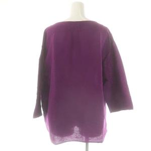 plantation YOORYUU ブラウス 七分袖 プルオーバー コットン M 紫 /NR OS