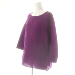 plantation YOORYUU ブラウス 七分袖 プルオーバー コットン M 紫 /NR OS