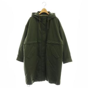 フーデットコート アウター ロング ジップアップ F カーキ /DO OS