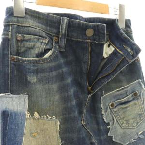 DENIM & SUPPLY RALPH LAUREN パッチワークデニムロングスカート ダメージ加工 24 マルチカラー /DO OS SH