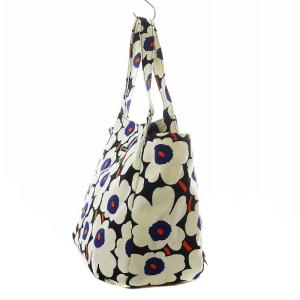 marimekko Huvitus Unikko トートバッグ キャンバス 花柄 白 ホワイト 黒 ブラック ネイビー SH