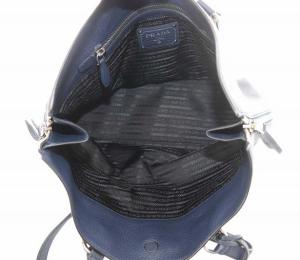 PRADA ヴィッテロ フェニックス サイドファスナー トートバッグ ネイビー 1BG099