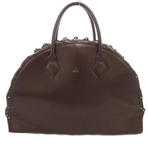 ハンドバッグ スカラップ レザー ブラウン