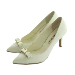 パンプス ポインテッドトゥ リボン 23.5cm 白 /MI OS