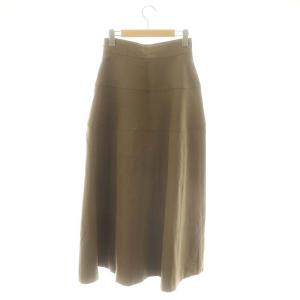 CLANE DOME LINE SKIRT スカート フレア ロング 1 ブラウン /DF OS