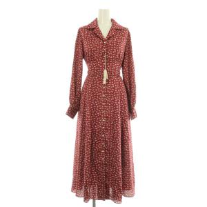 deicy ヴィンテージリボンフラワーワンピース シャツワンピ サテン F レッド /MY OS