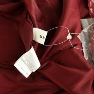 deicy ヴィンテージリボンフラワーワンピース シャツワンピ サテン F レッド /MY OS