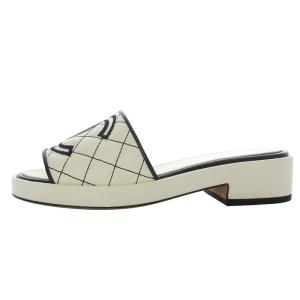 CHANEL サンダル ココマーク ラムスキン 36C ホワイト G35903