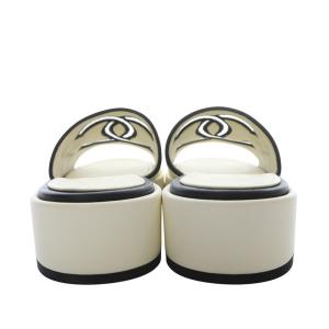 CHANEL サンダル ココマーク ラムスキン 36C ホワイト G35903